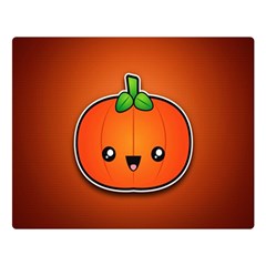 Simple Orange Pumpkin Cute Halloween Double Sided Flano Blanket (large)  by Nexatart