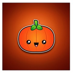 Simple Orange Pumpkin Cute Halloween Large Satin Scarf (square) by Nexatart