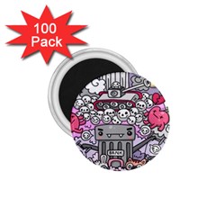 0 Sad War Kawaii Doodle 1 75  Magnets (100 Pack)  by Nexatart