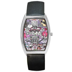 0 Sad War Kawaii Doodle Barrel Style Metal Watch by Nexatart