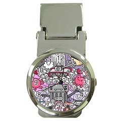 0 Sad War Kawaii Doodle Money Clip Watches by Nexatart