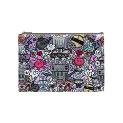 0 Sad War Kawaii Doodle Cosmetic Bag (medium)  by Nexatart