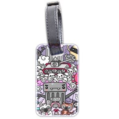 0 Sad War Kawaii Doodle Luggage Tags (two Sides) by Nexatart