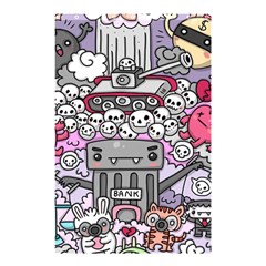 0 Sad War Kawaii Doodle Shower Curtain 48  X 72  (small)  by Nexatart