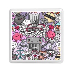 0 Sad War Kawaii Doodle Memory Card Reader (square)  by Nexatart