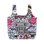 0 Sad War Kawaii Doodle Full Print Recycle Bags (M)  Front