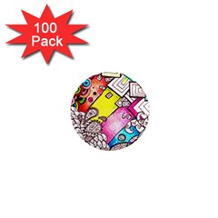 Beautiful Colorful Doodle 1  Mini Magnets (100 Pack)  by Nexatart