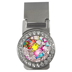 Beautiful Colorful Doodle Money Clips (cz)  by Nexatart