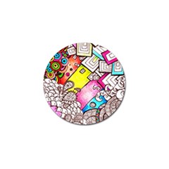 Beautiful Colorful Doodle Golf Ball Marker by Nexatart