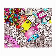 Beautiful Colorful Doodle Small Glasses Cloth (2-side) by Nexatart