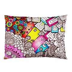 Beautiful Colorful Doodle Pillow Case by Nexatart