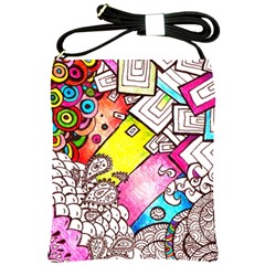 Beautiful Colorful Doodle Shoulder Sling Bags by Nexatart