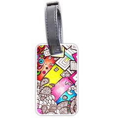 Beautiful Colorful Doodle Luggage Tags (one Side)  by Nexatart