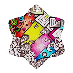 Beautiful Colorful Doodle Snowflake Ornament (two Sides) by Nexatart