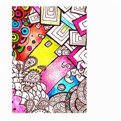 Beautiful Colorful Doodle Large Garden Flag (two Sides) by Nexatart