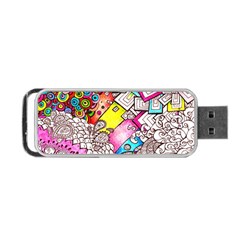 Beautiful Colorful Doodle Portable Usb Flash (one Side) by Nexatart