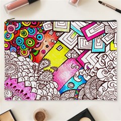 Beautiful Colorful Doodle Cosmetic Bag (xxxl)  by Nexatart