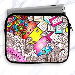 Beautiful Colorful Doodle Apple Ipad 2/3/4 Zipper Cases by Nexatart