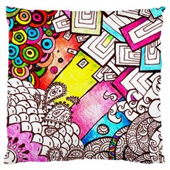 Beautiful Colorful Doodle Standard Flano Cushion Case (one Side) by Nexatart