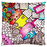 Beautiful Colorful Doodle Large Flano Cushion Case (One Side) Front