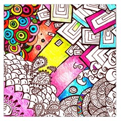 Beautiful Colorful Doodle Large Satin Scarf (square) by Nexatart