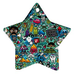 Colorful Drawings Pattern Ornament (star) by Nexatart