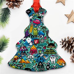 Colorful Drawings Pattern Christmas Tree Ornament (two Sides) by Nexatart