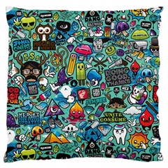 Colorful Drawings Pattern Large Cushion Case (one Side) by Nexatart