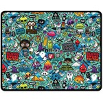 Colorful Drawings Pattern Double Sided Fleece Blanket (Medium)  58.8 x47.4  Blanket Front