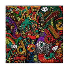 Monsters Colorful Doodle Tile Coasters by Nexatart