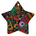 Monsters Colorful Doodle Ornament (Star) Front