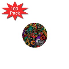 Monsters Colorful Doodle 1  Mini Magnets (100 Pack)  by Nexatart