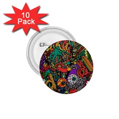 Monsters Colorful Doodle 1 75  Buttons (10 Pack) by Nexatart