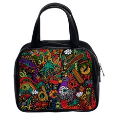 Monsters Colorful Doodle Classic Handbags (2 Sides) by Nexatart