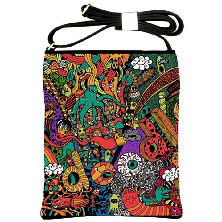 Monsters Colorful Doodle Shoulder Sling Bags