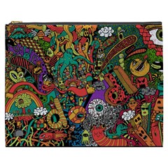 Monsters Colorful Doodle Cosmetic Bag (xxxl)  by Nexatart