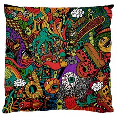 Monsters Colorful Doodle Standard Flano Cushion Case (two Sides) by Nexatart