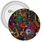 Monsters Colorful Doodle 3  Buttons Front