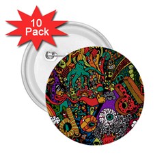 Monsters Colorful Doodle 2 25  Buttons (10 Pack) 