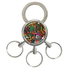 Monsters Colorful Doodle 3-ring Key Chains by Nexatart