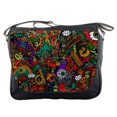 Monsters Colorful Doodle Messenger Bags by Nexatart