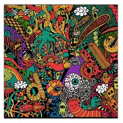 Monsters Colorful Doodle Large Satin Scarf (square) by Nexatart