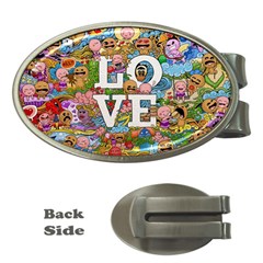 Doodle Art Love Doodles Money Clips (oval)  by Nexatart