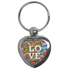 Doodle Art Love Doodles Key Chains (heart)  by Nexatart