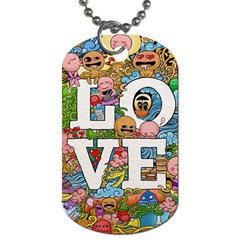 Doodle Art Love Doodles Dog Tag (two Sides) by Nexatart