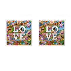 Doodle Art Love Doodles Cufflinks (square) by Nexatart