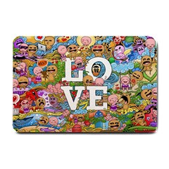 Doodle Art Love Doodles Small Doormat  by Nexatart