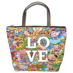 Doodle Art Love Doodles Bucket Bags by Nexatart