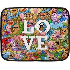 Doodle Art Love Doodles Fleece Blanket (mini) by Nexatart