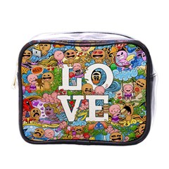 Doodle Art Love Doodles Mini Toiletries Bags by Nexatart